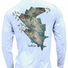Men's Performance Shirt - Electrified Striped Bass - White