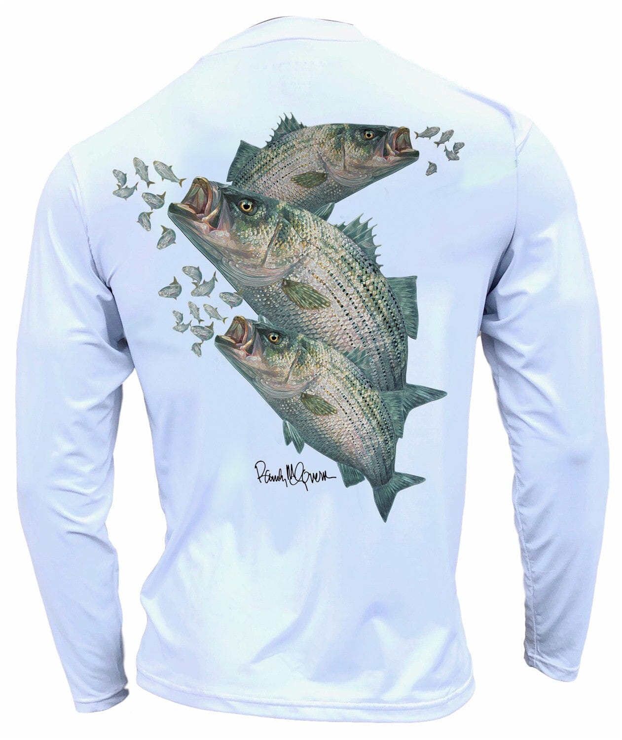 Men's Performance Shirt - Electrified Striped Bass Men's SPF Ocean Fishing Tops Tormenter Ocean 