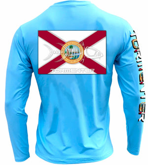 Men's Performance Shirt - Florida Flag Men's SPF Ocean Fishing Tops Tormenter Ocean