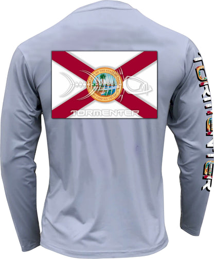 Men's Performance Shirt - Florida Flag Men's SPF Ocean Fishing Tops Tormenter Ocean 