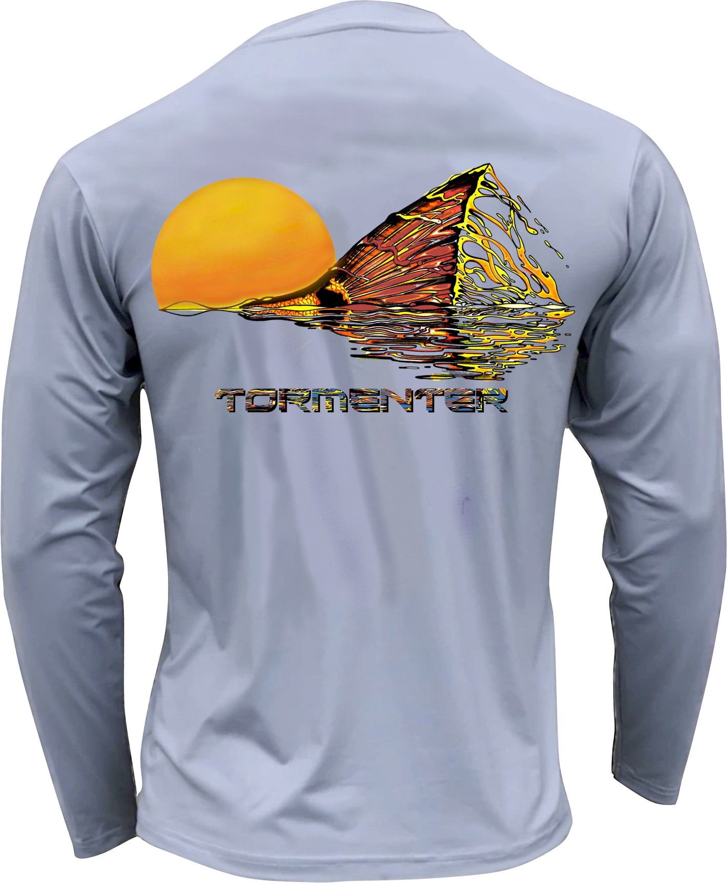 Men's Performance Shirt - Redfish Gray Men's SPF Ocean Fishing Tops Tormenter Ocean 