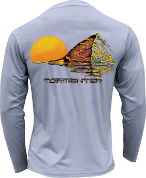 Men's Performance Shirt - Redfish Gray Men's SPF Ocean Fishing Tops Tormenter Ocean 
