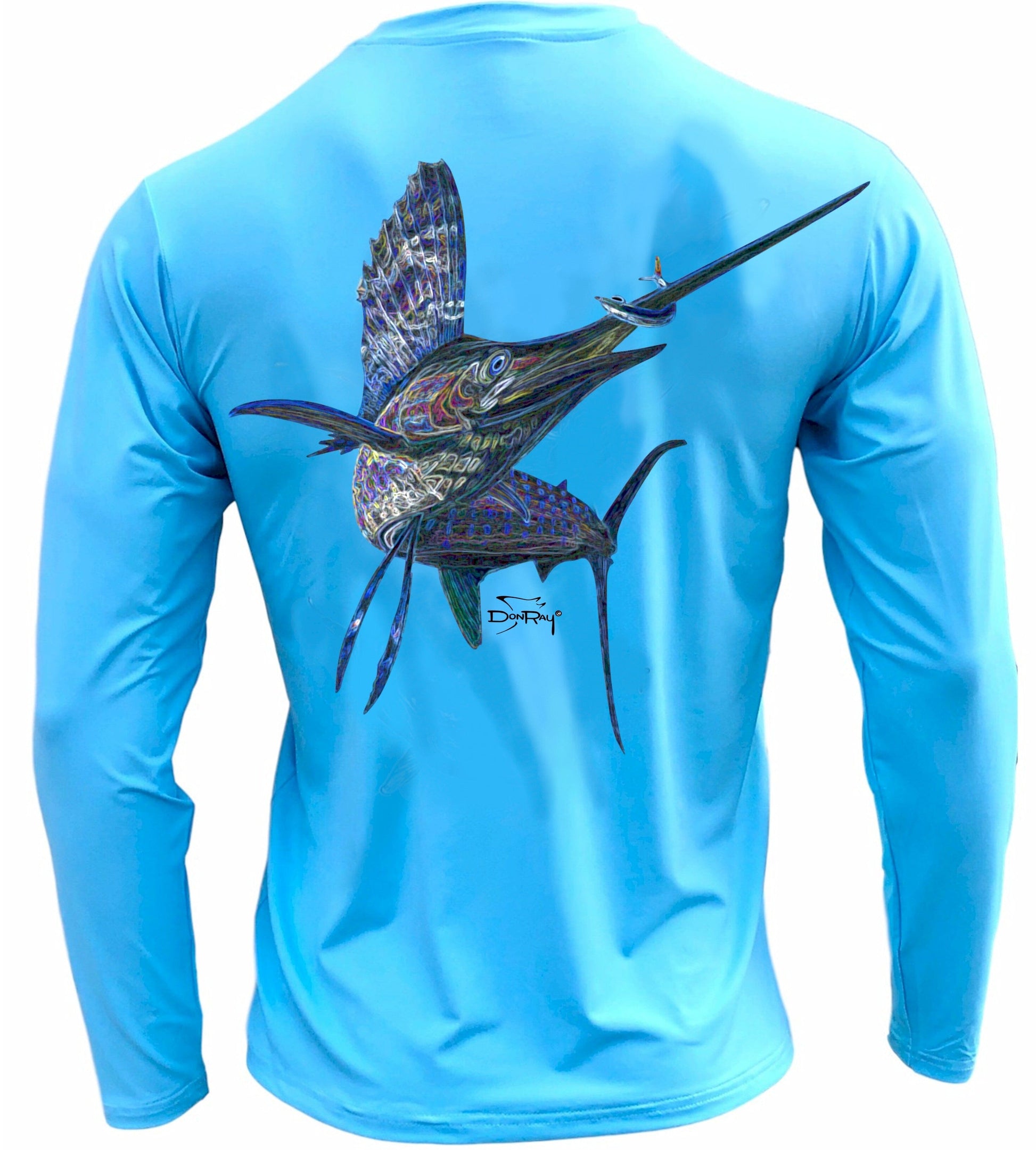 Men's Performance Shirt - Electrified Sailfish Men's SPF Ocean Fishing Tops Tormenter Ocean 