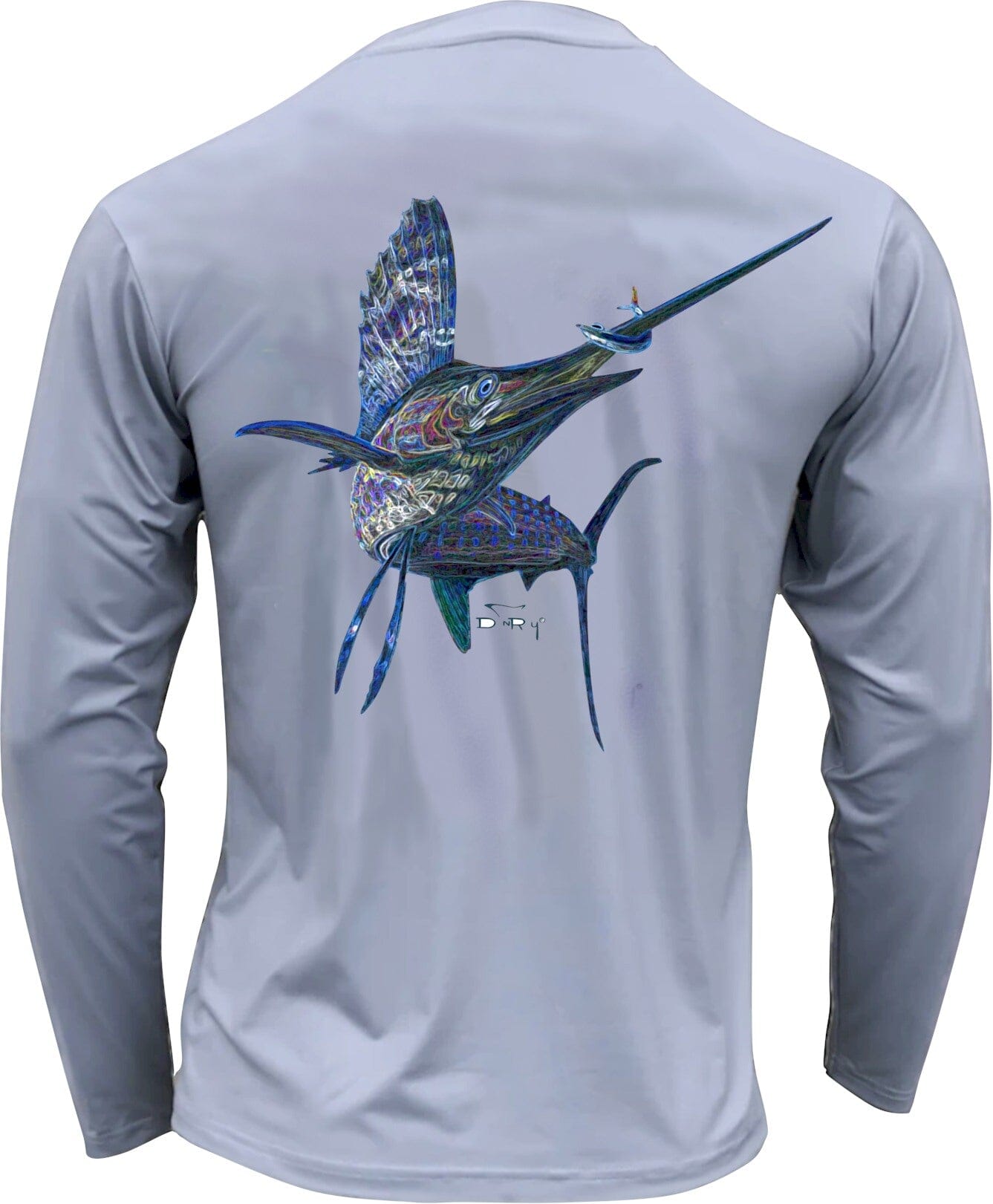 Men's Performance Shirt - Electrified Sailfish Men's SPF Ocean Fishing Tops Tormenter Ocean 