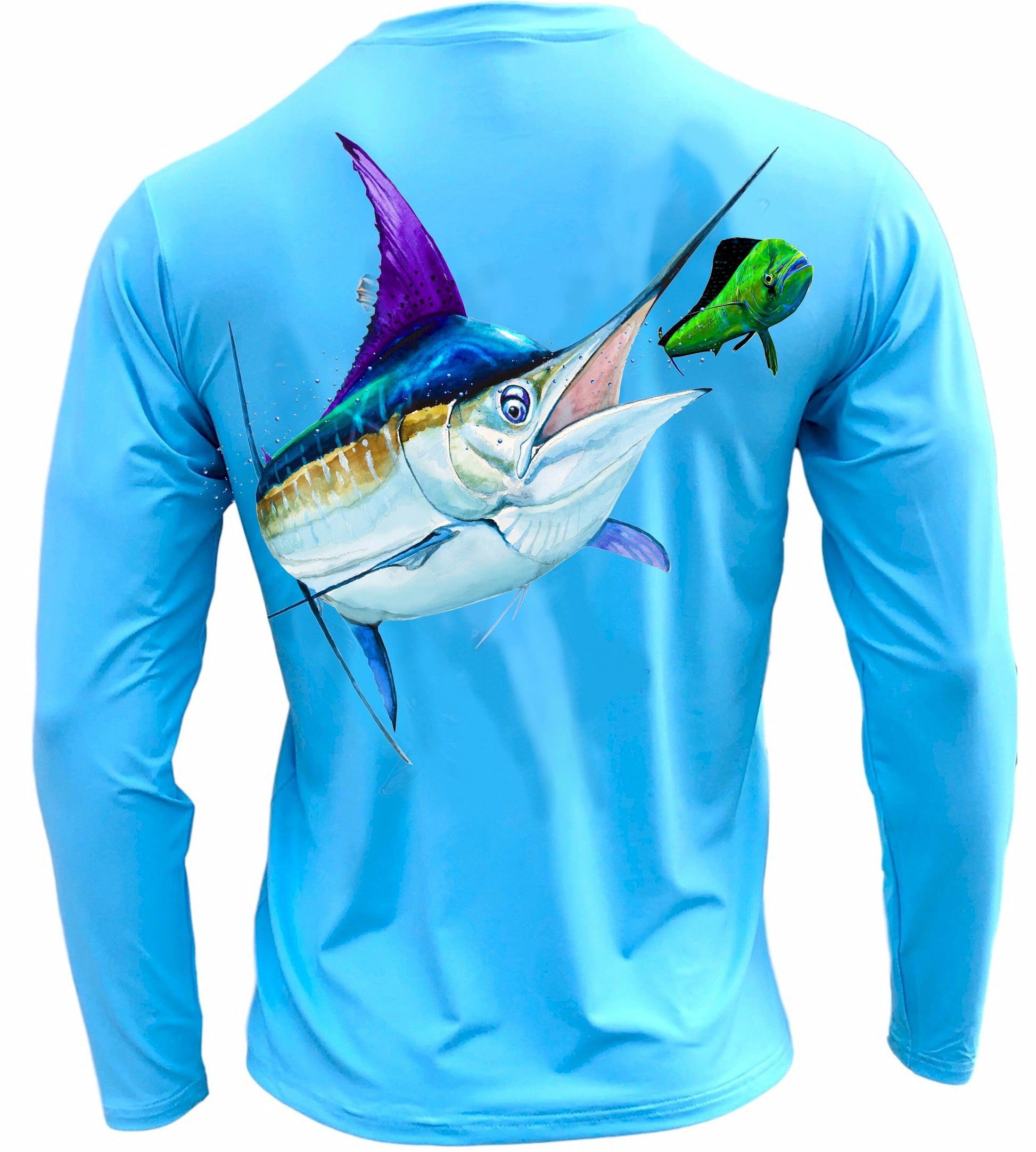 Men's Performance Shirt- Marlin on Mahi Men's SPF Ocean Fishing Tops Tormenter Ocean 