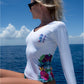 St. Croix V-Neck Performance Shirt- Sea Horse Tormenter Ocean 