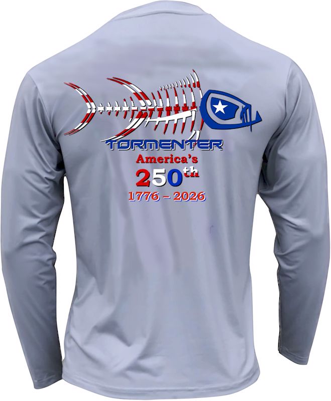 Men's Performance Shirt - America 250th - Gray Men's SPF Ocean Fishing Tops Tormenter Ocean 