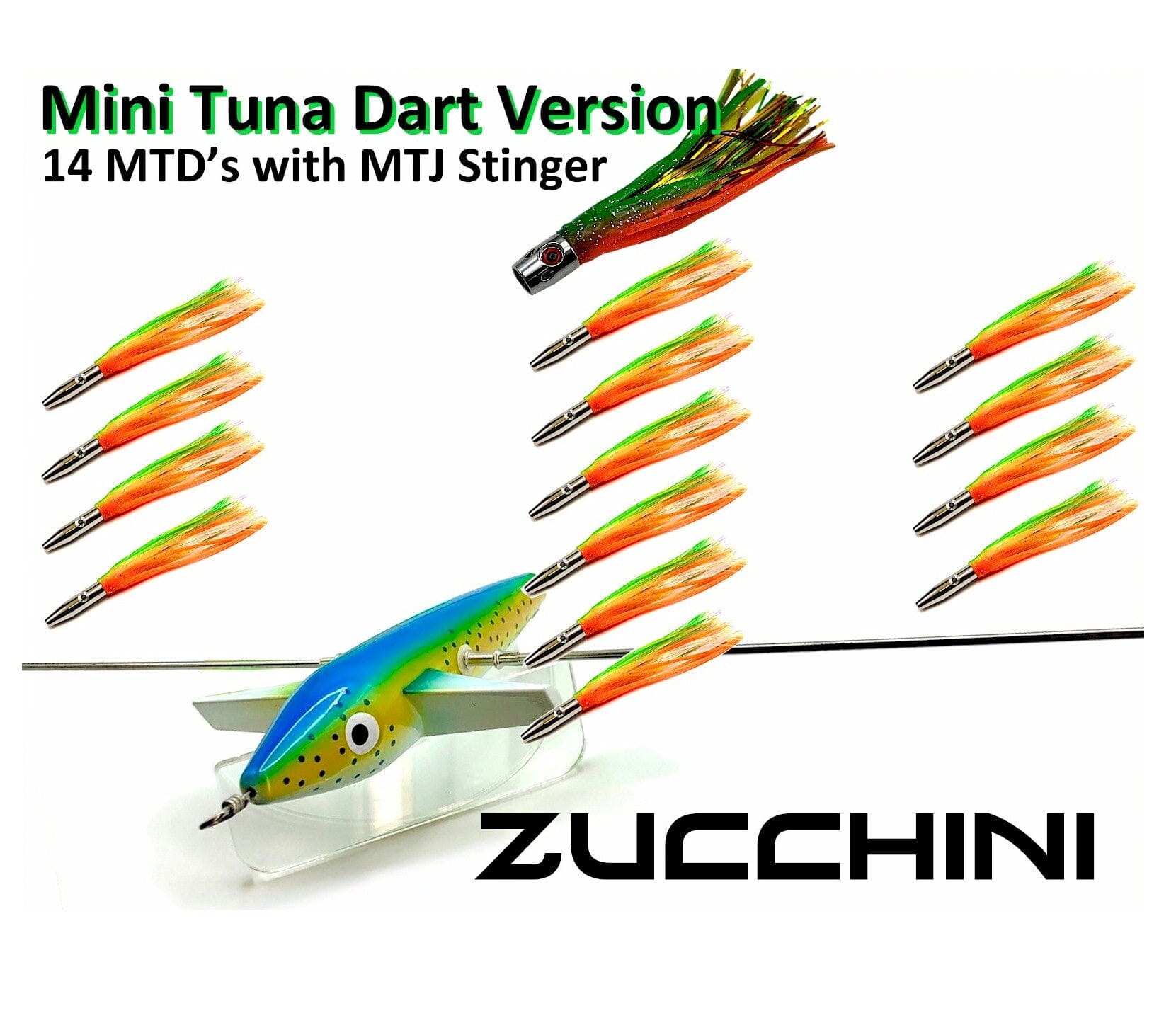 19" Sidewinder Directional Bars-Mini Tuna Dart Version Daisy Chains & Multi Bait Rigs Tormenter Ocean Zucchini Port 
