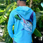 Fish Wrap Performance Hoodie -Marlin Hunt Blue Men's SPF Ocean Fishing Tops Tormenter Ocean 