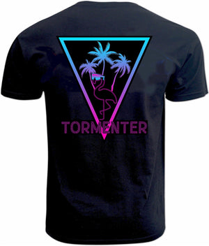 Men's Performance Short Sleeve Tee Shirt-Cool Flamingo Men's SPF Ocean Fishing Tops Tormenter Ocean 