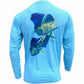 Men's Performance Shirt - Electrified Mahi Men's SPF Ocean Fishing Tops Tormenter Ocean Blue S 