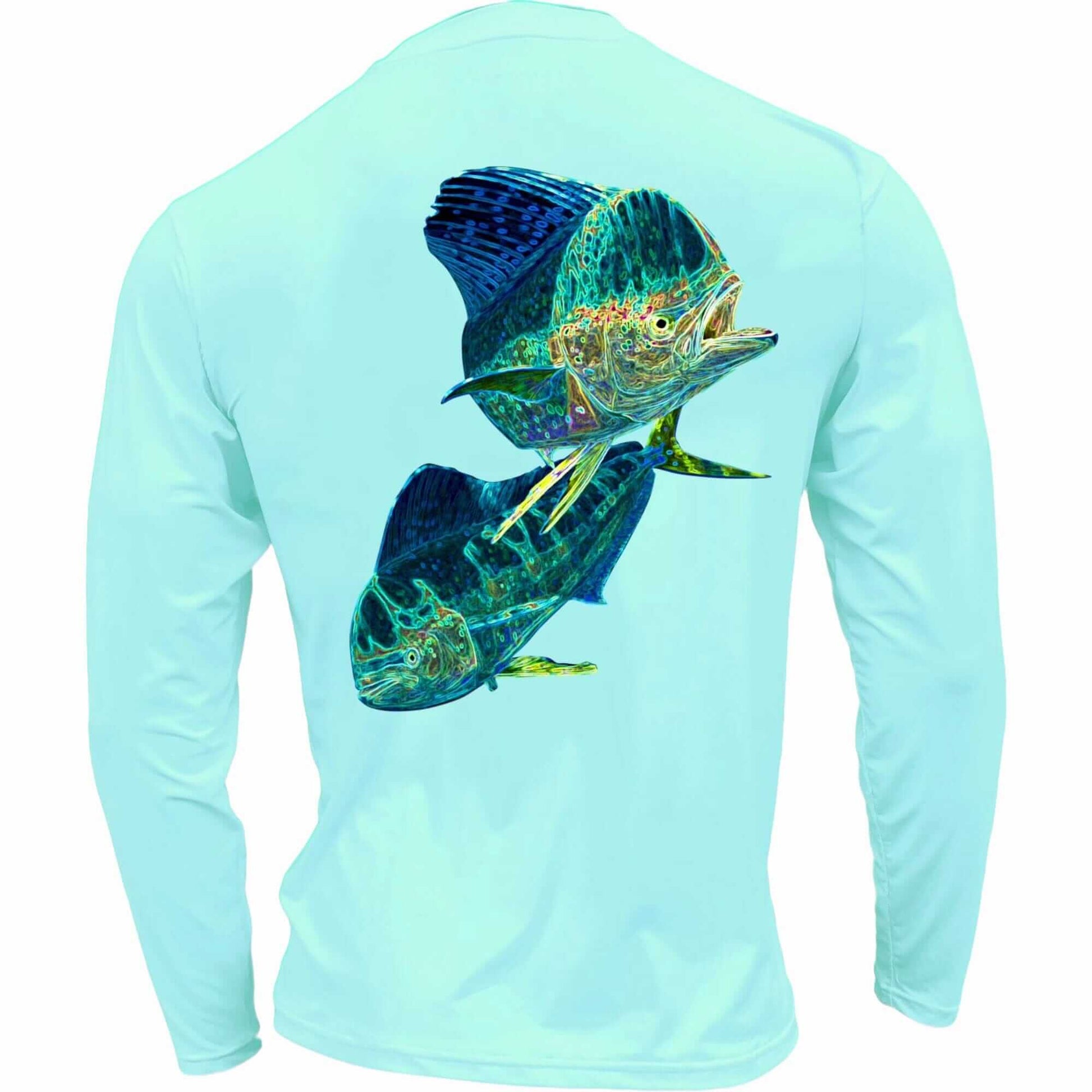 Men's Performance Shirt - Electrified Mahi Men's SPF Ocean Fishing Tops Tormenter Ocean Seafoam S 