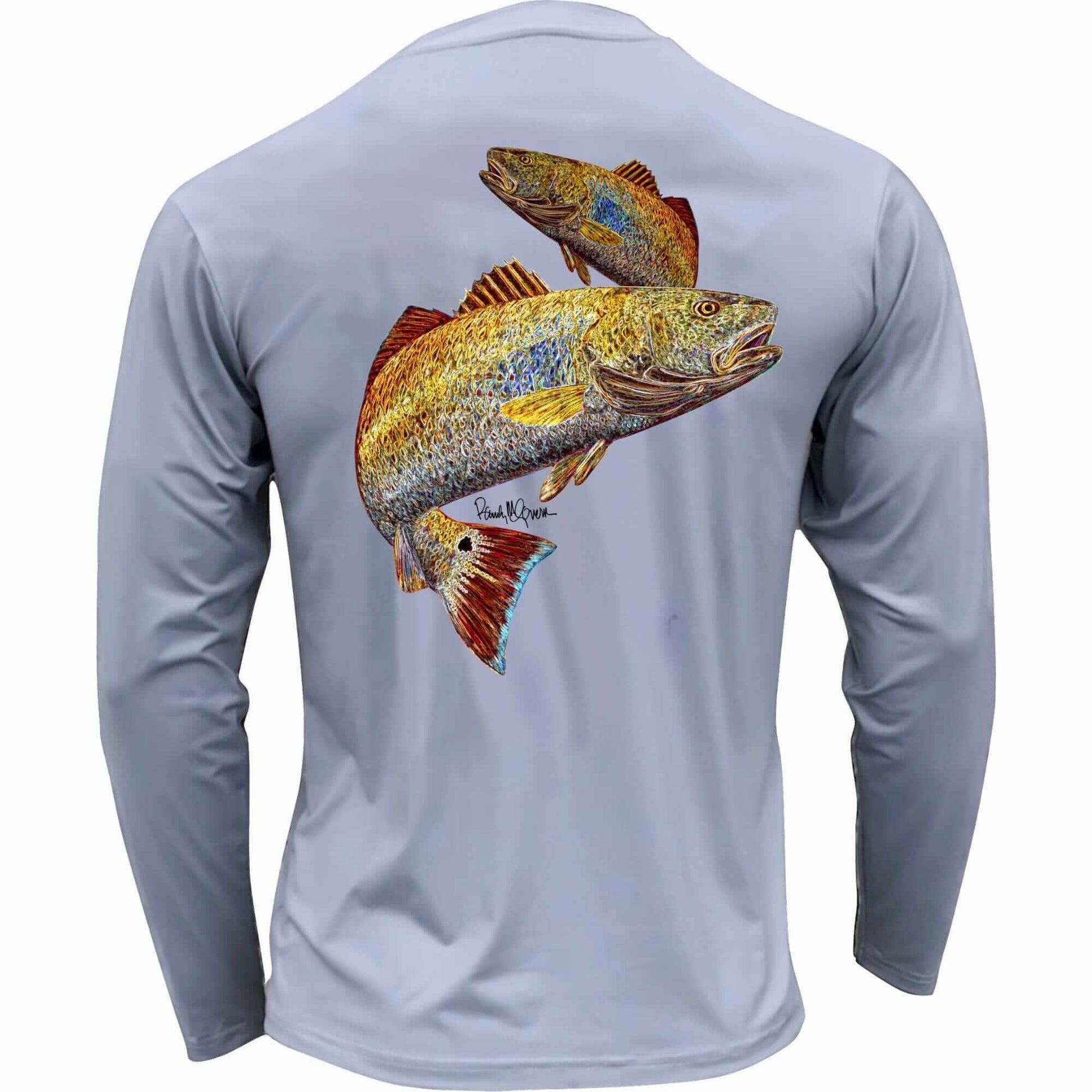 Men's Performance Shirt - Electric Fish – Redfish Men's SPF Ocean Fishing Tops Tormenter Ocean Gray S 