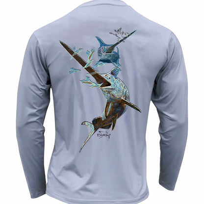 Men's Performance Shirt - Electric Fish – Swordfish, Gray / S