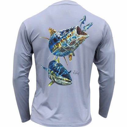 Men's Performance Shirt - Electrified Tuna Men's SPF Ocean Fishing Tops Tormenter Ocean Gray S 