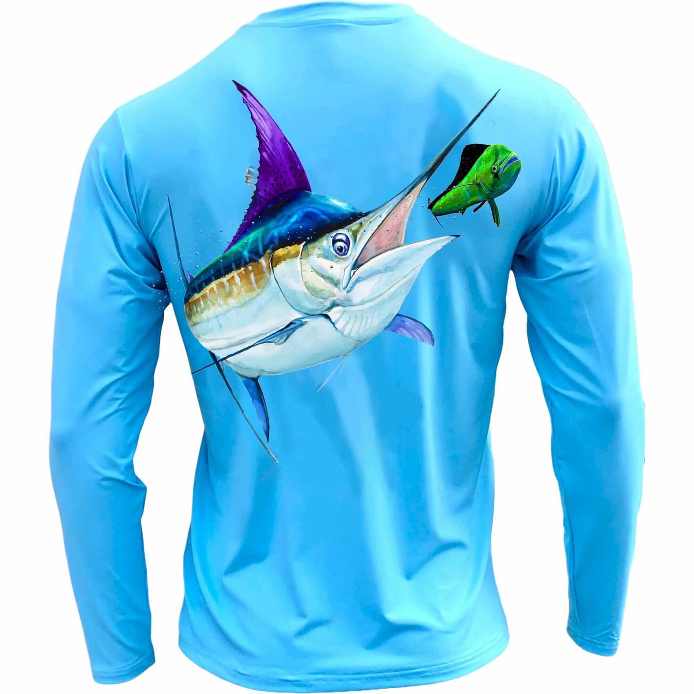 Men's Performance Shirt- Marlin on Mahi Men's SPF Ocean Fishing Tops Tormenter Ocean 