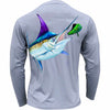 Men's Performance Shirt- Marlin on Mahi - Gray