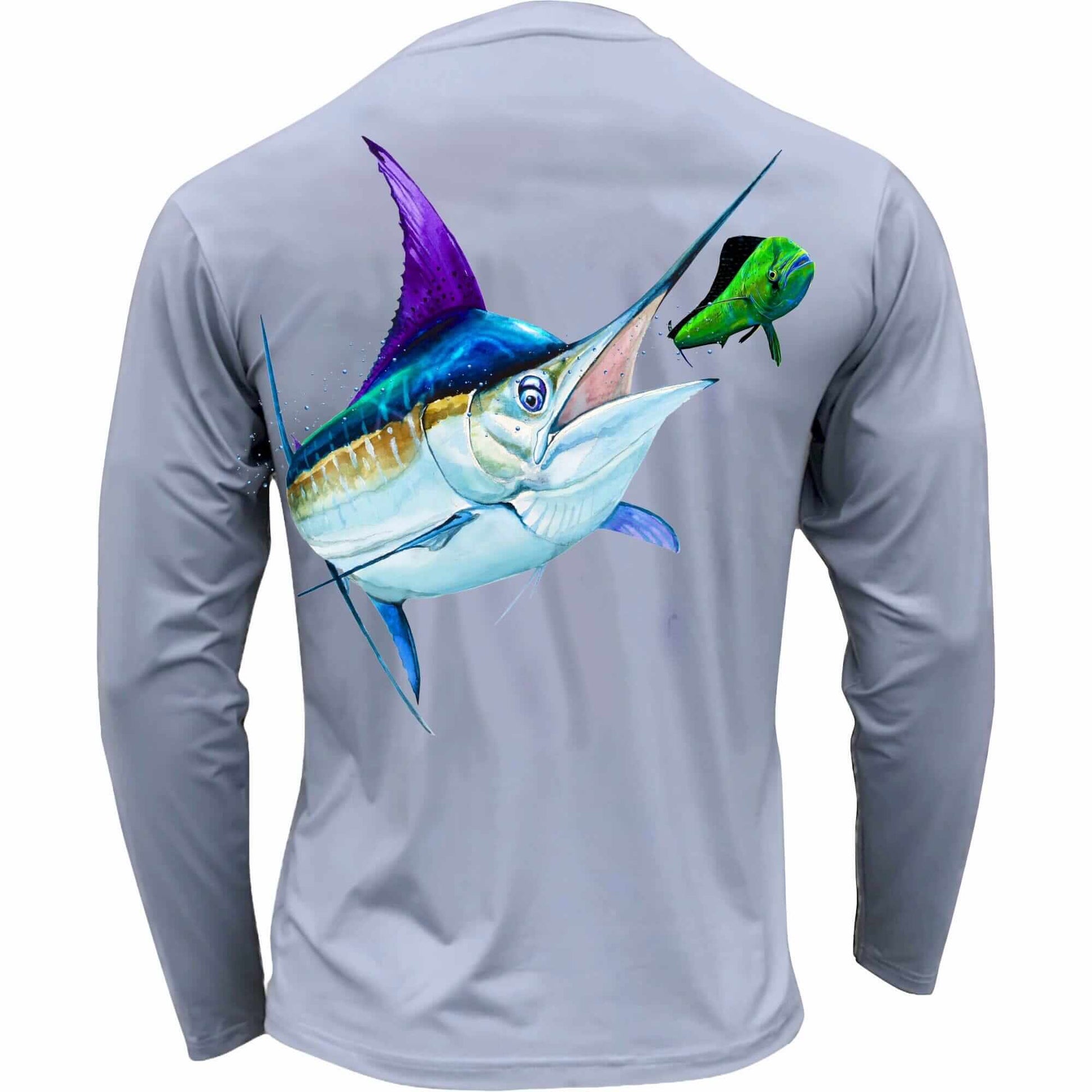 Men's Performance Shirt- Marlin on Mahi Men's SPF Ocean Fishing Tops Tormenter Ocean 