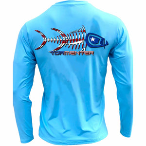 Men's Performance Shirt- Patriot Men's SPF Ocean Fishing Tops Tormenter Ocean Blue S 