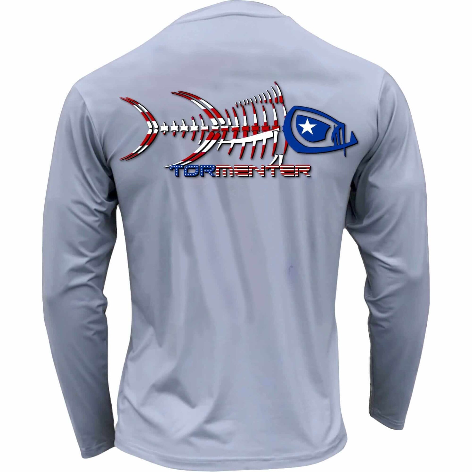 Men's Performance Shirt- Patriot Men's SPF Ocean Fishing Tops Tormenter Ocean Gray S 