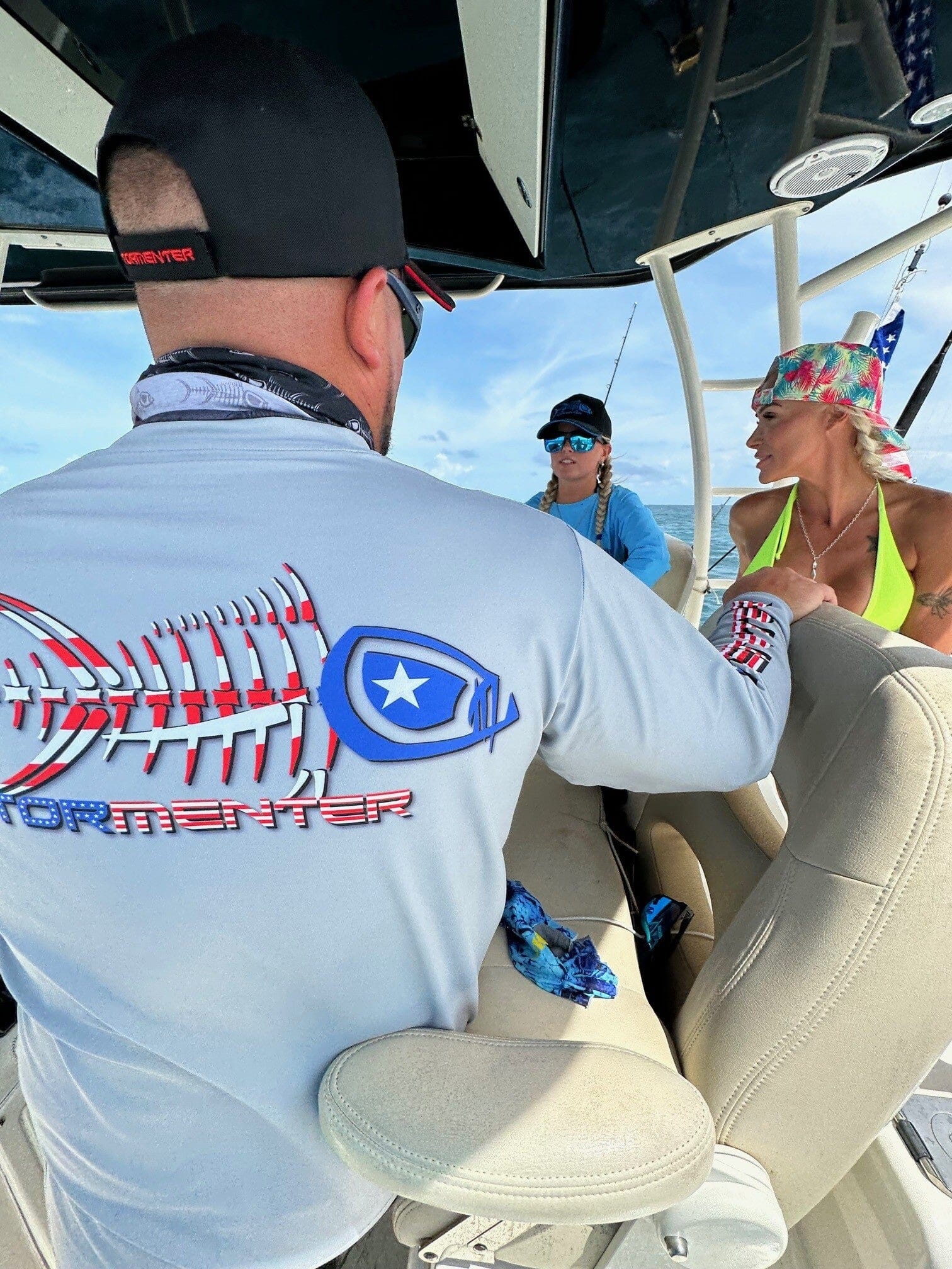 Men's Performance Shirt- Patriot Men's SPF Ocean Fishing Tops Tormenter Ocean 