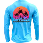 Men's Performance Shirt- Retro Sunset Men's SPF Ocean Fishing Tops Tormenter Ocean Blue S 
