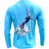 Men's Performance Shirt- Sailfish Jumping - Blue