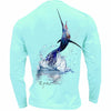 Men's Performance Shirt- Sailfish Jumping - Seafoam