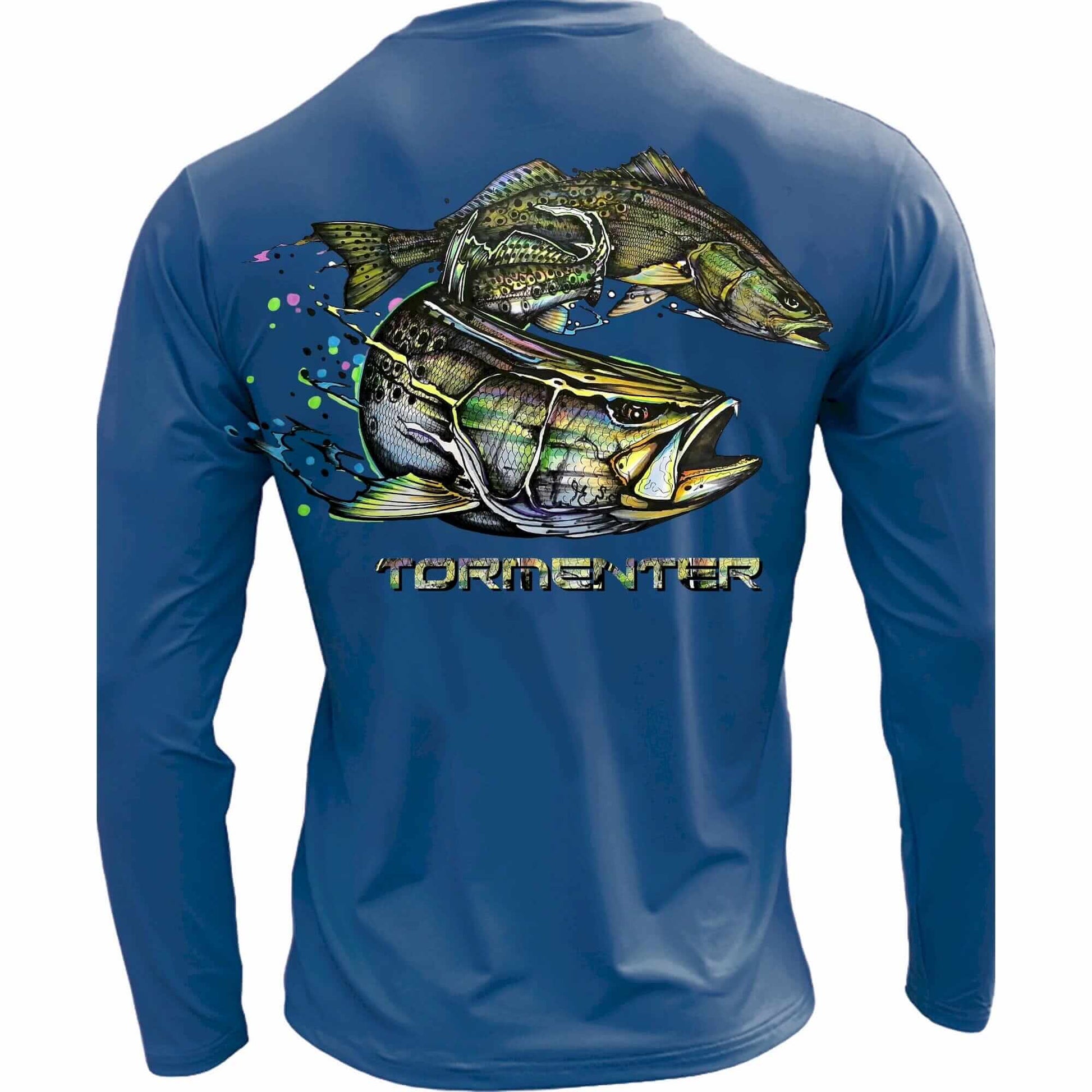 Men's Performance Shirt- Speckled Trout Men's SPF Ocean Fishing Tops Tormenter Ocean Midnight Blue S 