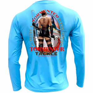 Men's Performance Shirt- Tormenter Girl Men's SPF Ocean Fishing Tops Tormenter Ocean Blue S