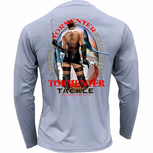 Men's Performance Shirt- Tormenter Girl Men's SPF Ocean Fishing Tops Tormenter Ocean Gray S