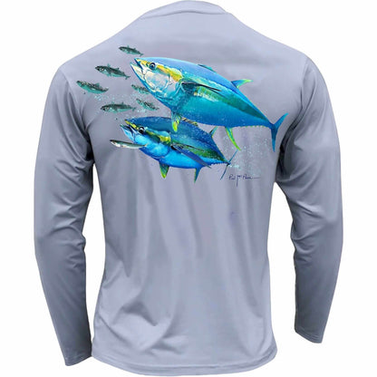 Men's Performance Shirt- Tuna Mack Men's SPF Ocean Fishing Tops Tormenter Ocean Gray S 