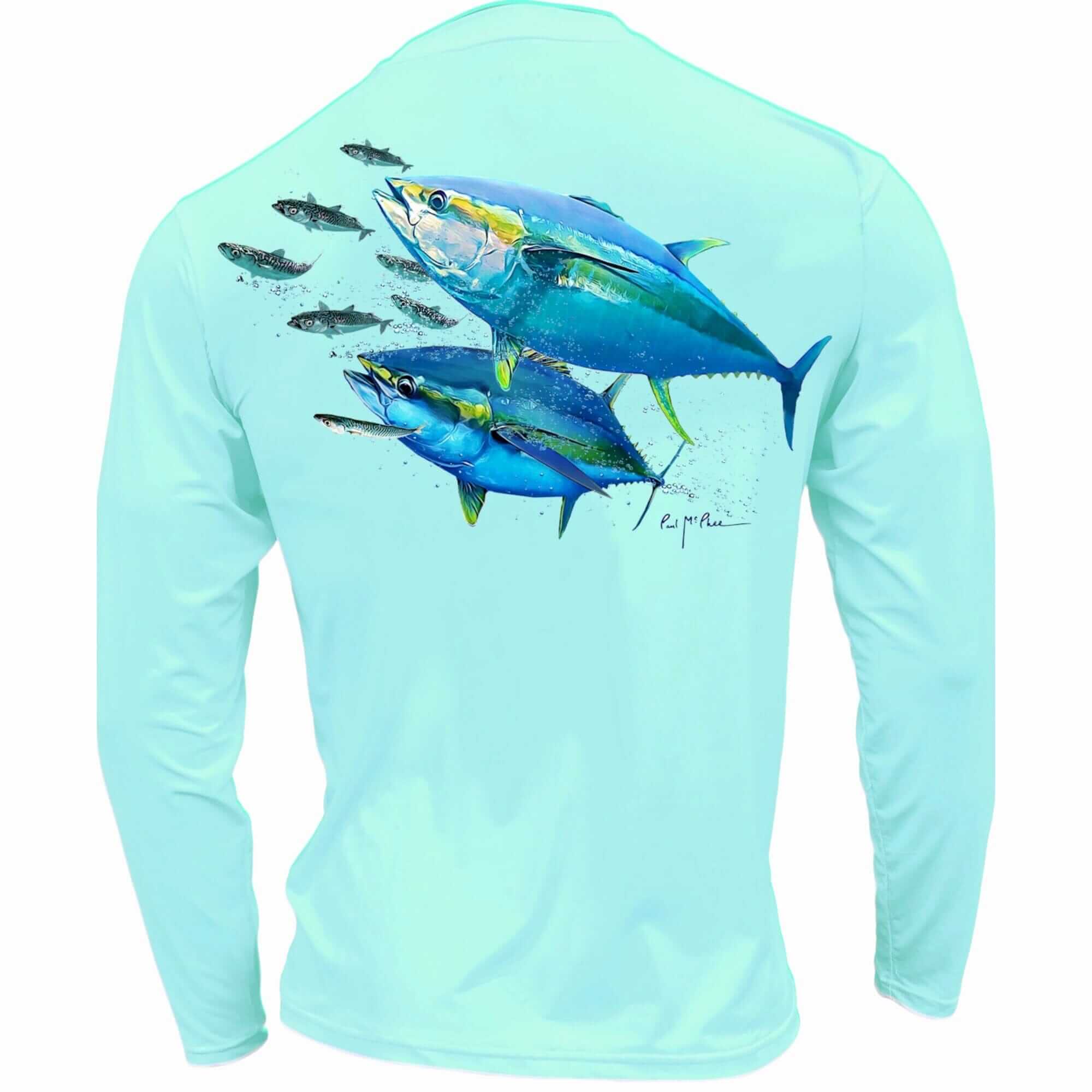 Men's Performance Shirt- Tuna Mack, Seafoam / M