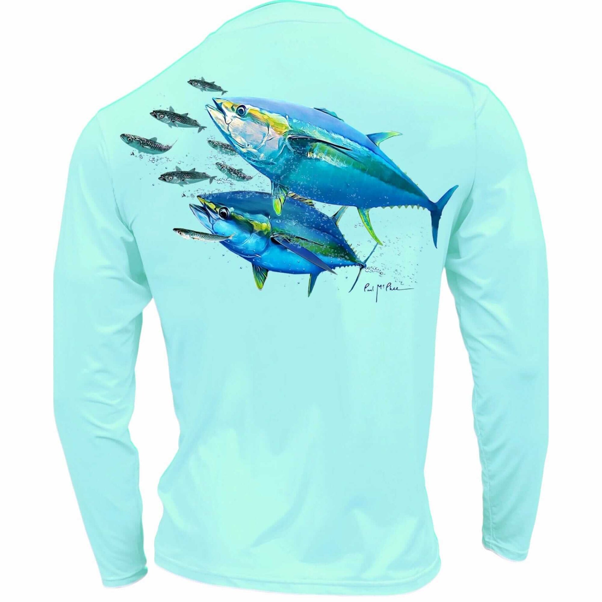 Men's Performance Shirt- Tuna Mack Men's SPF Ocean Fishing Tops Tormenter Ocean Seafoam S 