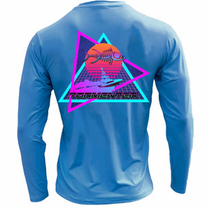 Men's Performance Shirt- Vapor Wake Men's SPF Ocean Fishing Tops Tormenter Ocean Blue S 