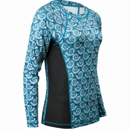 Women's Printed Performance Shirts - Nautilus Teal Ladies Printed SPF Tops Tormenter Ocean Nautilus Teal XXS 