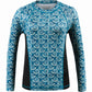 Women's Printed Performance Shirts - Nautilus Teal Ladies Printed SPF Tops Tormenter Ocean 