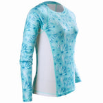 Women's Printed Performance Shirts - Palm Blossoms Ladies Printed SPF Tops Tormenter Ocean Palm Blossoms XXS 