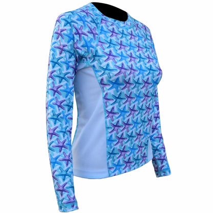 Ladies SPF-50 Performance Shirt - Starfish - Sale Ladies Printed SPF Tops Tormenter Ocean XXS 