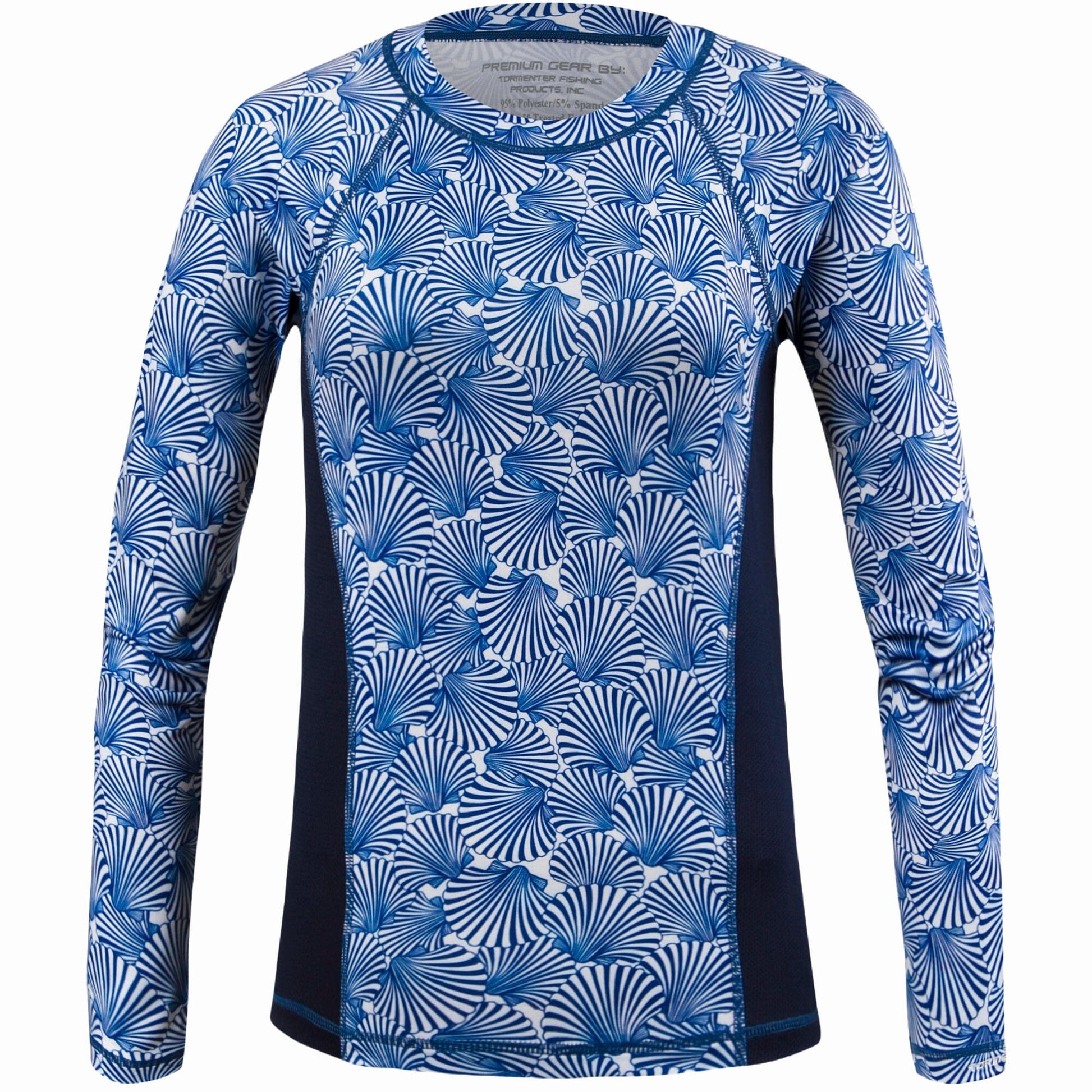 Women's Printed Performance Shirts - Scallop Shells Ladies Printed SPF Tops Tormenter Ocean 