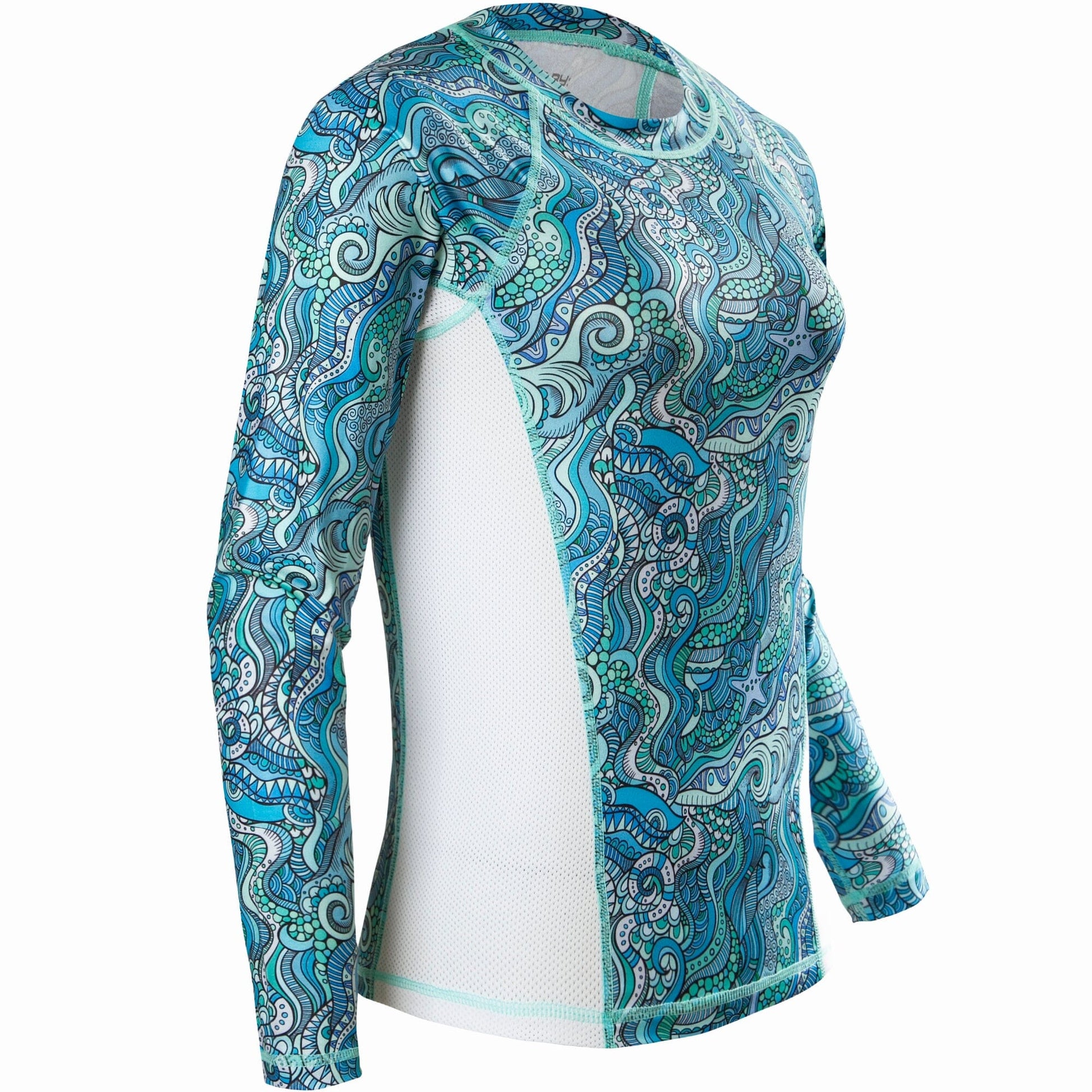 Women's Printed Performance Shirts - Tide Pool Ladies Printed SPF Tops Tormenter Ocean Tide Pool XXS 