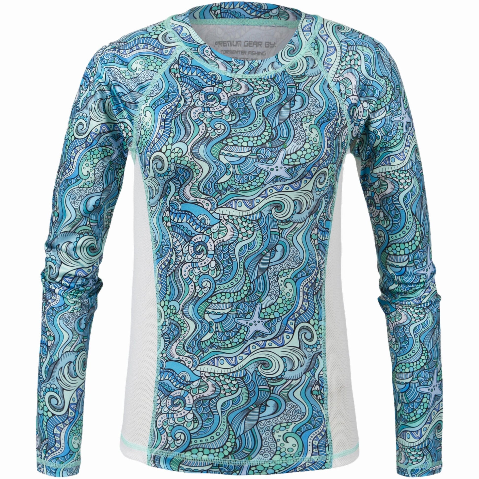 Women's Printed Performance Shirts - Tide Pool Ladies Printed SPF Tops Tormenter Ocean 