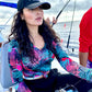 St. Croix V-Neck Performance Shirt- Hibiscus Black Tormenter Ocean 