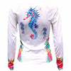 St. Croix V-Neck Performance Shirt- Sea Horse - White