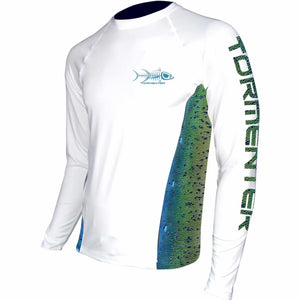 Mahi Print Side Venting SPF 50 Fishing Shirt Men's SPF Ocean Fishing Tops Tormentor Ocean S 