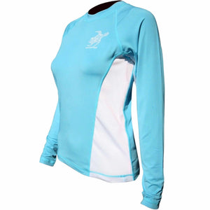 Ladies SPF-50 Performance Shirt - Aqua Turtle Ladies' SPF Shirt Rash Guard Tormenter Ocean XS 