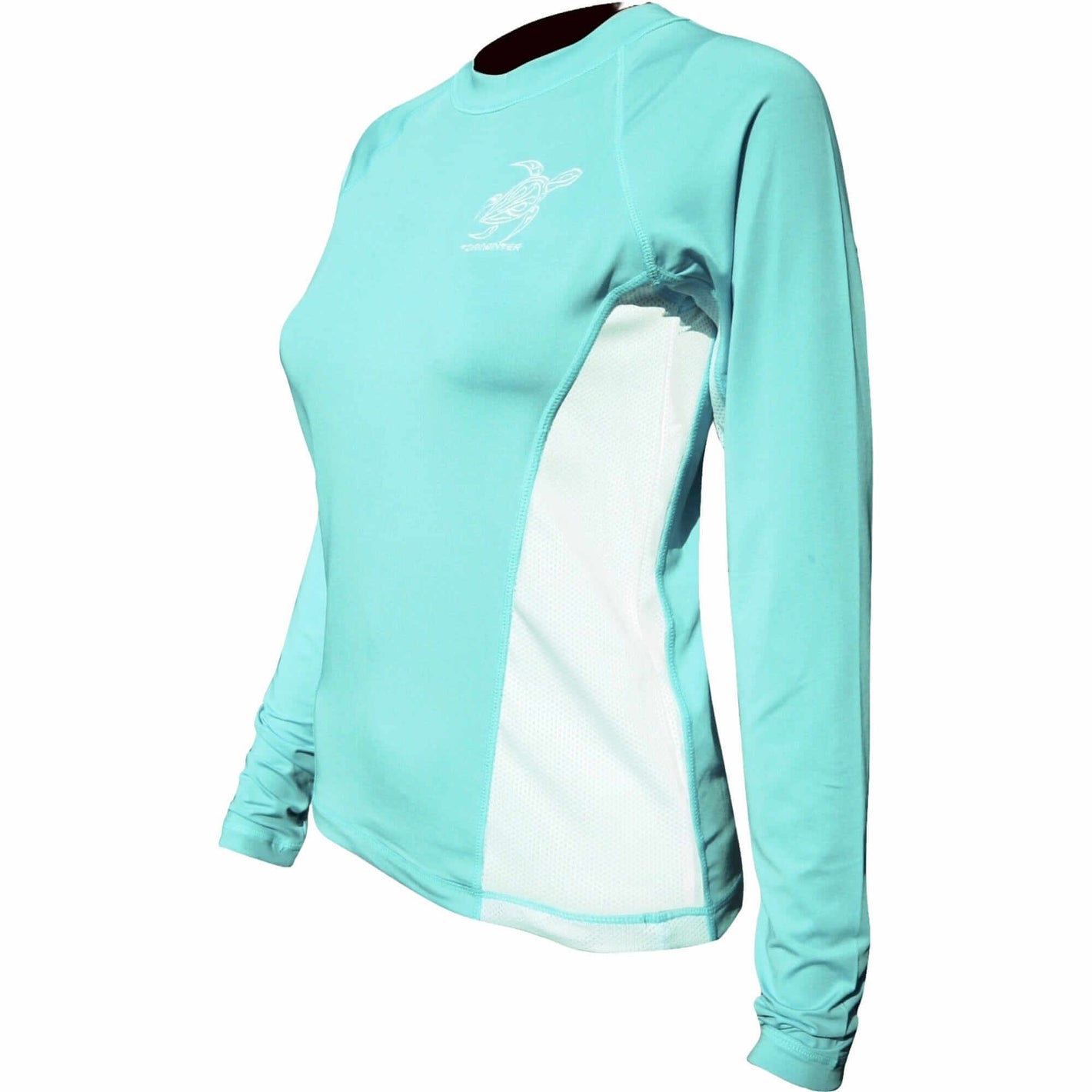 Ladies SPF 50 Rash Guard - Seafoam Turtle Ladies' SPF Shirt Rash Guard Tormenter Ocean XXS 