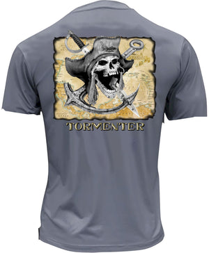 Men's Performance Short Sleeve Tee Shirt-Barnacle Bill Charcoal Men's SPF Ocean Fishing Tops Tormenter Ocean 