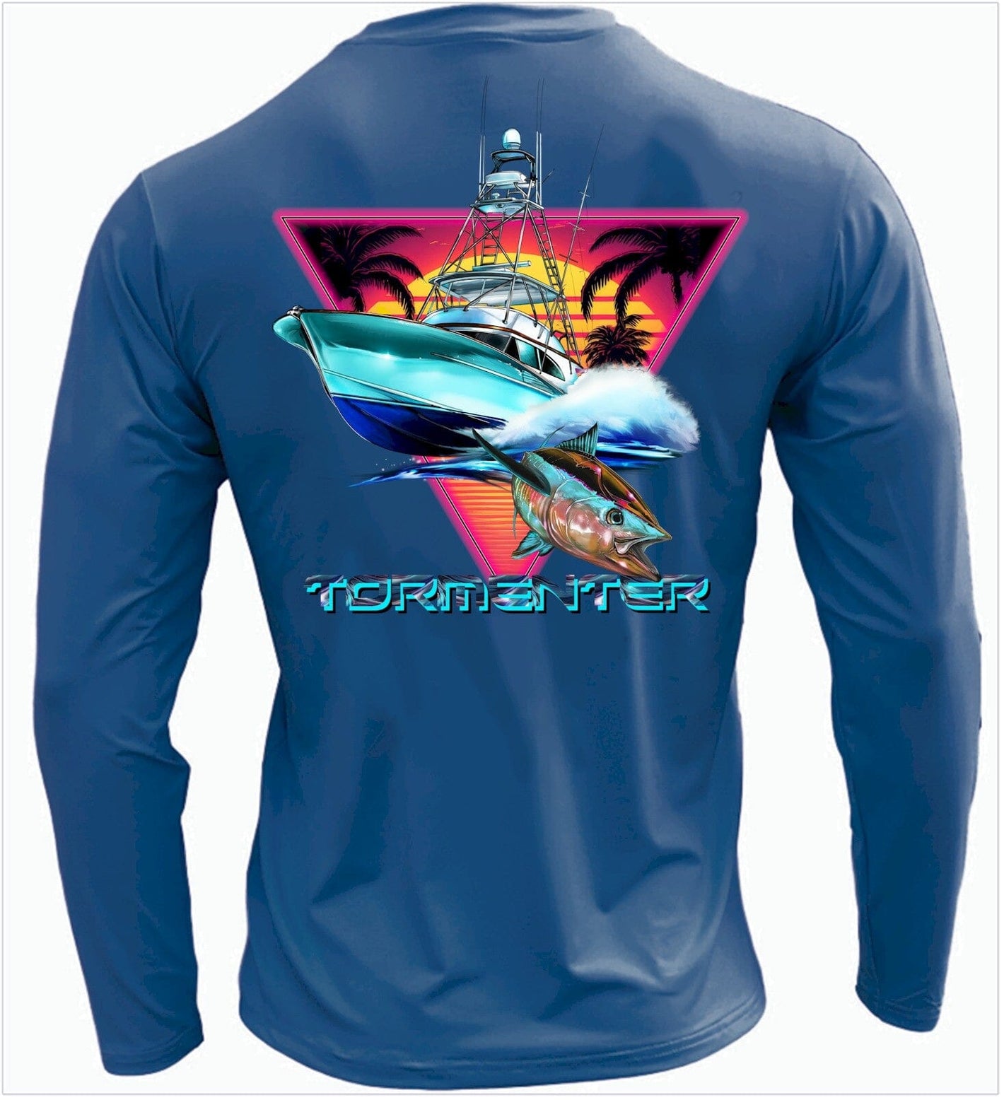 Men's Performance Shirt- Days End Men's SPF Ocean Fishing Tops Tormenter Ocean 