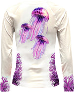 St. Croix V-Neck Performance Shirt- Jellyfish Violet Tormenter Ocean 